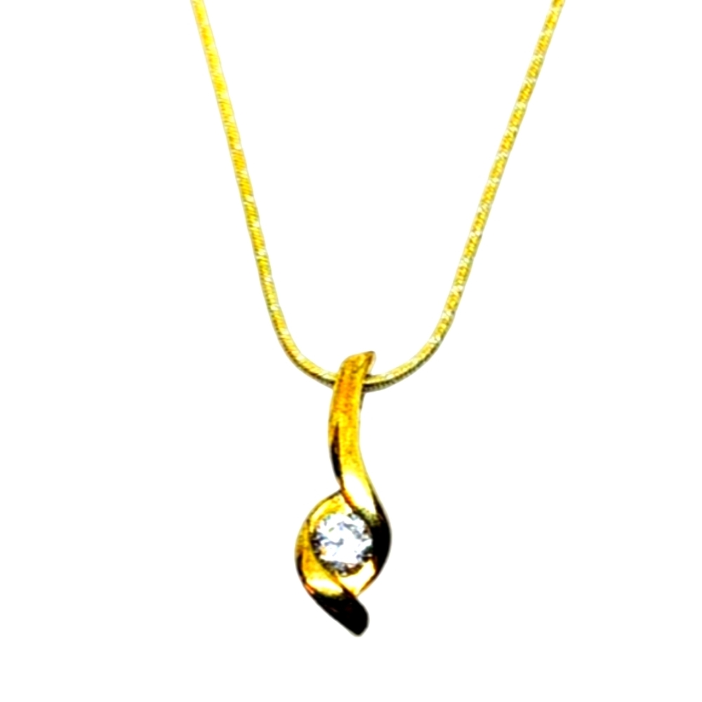Golden Sterling Silver & CZ Lady's Necklaces